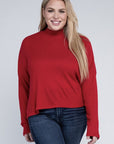 Plus Drop Shoulder Long Sleeve Top