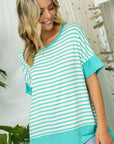 e Luna Striped Mix High Low Top