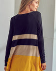 e Luna Solid Jersey Colorblock Cardigan