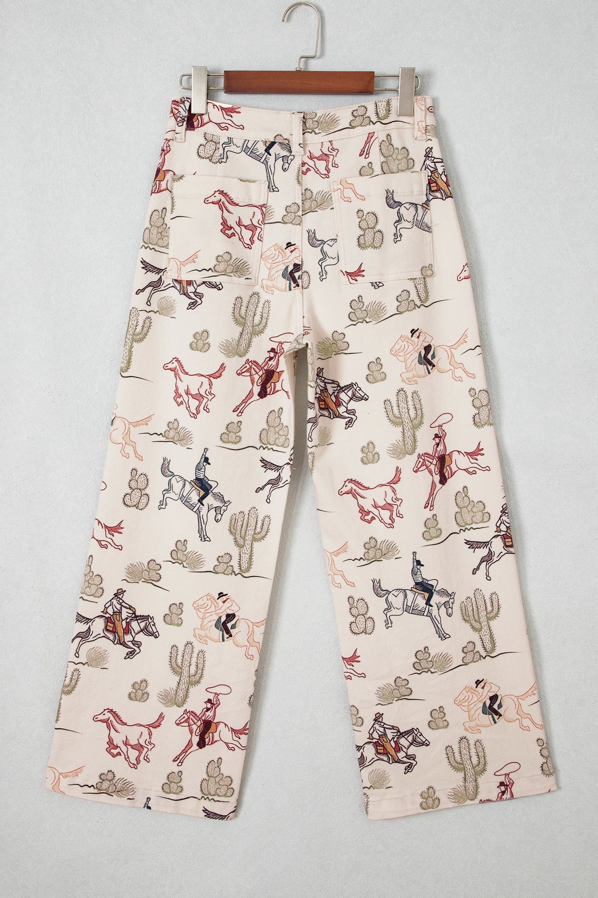 Prairie Rider Western Print Straight Leg Jeans
