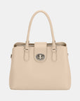 David Jones PU Leather Twist-Lock Tote Bag