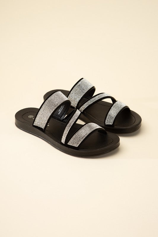 ZEAL-S Rhinestone Strap Sandals