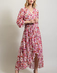 Bohemian Floral High and Low Maxi Dress