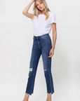 Flying Monkey Mid Rise Crop Slim Straight Medium Wash - Online Only