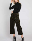 Jade By Jane Ribbed Velvet Crop Wide Leg Pants Plus Size