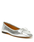 Primrose Metallic Pleather Bow Ballerinas