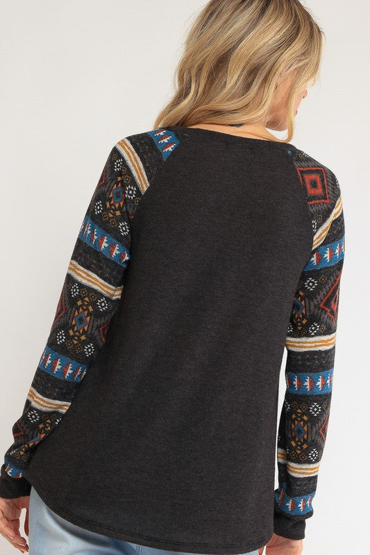 Mixed Aztec Top - Online Only