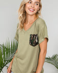 e Luna PLUS Camouflage Sequence Pocket Top