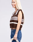 Striped Pattern Sweater Vest