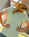 Solid Dizzy Floral Mixed Top - Online Only - My Pampered Life Seattle