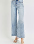 RISEN Full Size Tummy Control High Rise Crop Wide Leg Jeans