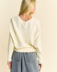 Davi & Dani Round Neck Batwing Sleeve Sweater