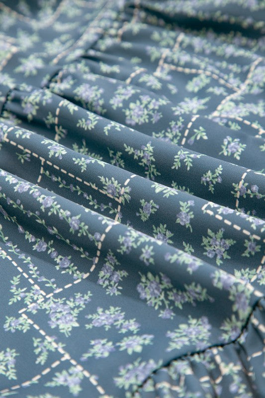 Floral Knot Spaghetti Straps Flared Dress