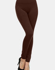 Yelete Full Size Seamless Fleece Lined Leggings