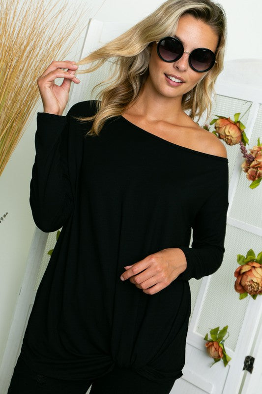 e Luna PLUS Solid One Shoulder Top