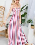 e Luna Striped Smocked Maxi Dress