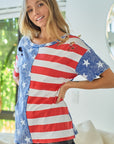 BiBi American Flag Theme Short Sleeve T-Shirt