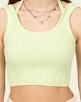 HYFVE Perfect Girl Ribbed Open-Back Crop Top