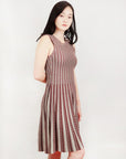 Flare Sleeveless Jacquard Sweater Knitted Dress