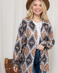 e Luna PLUS Fuzzy Aztec Button Down Shacket