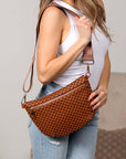 Layla Woven Checkered Crossbody Sling Bag