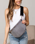 Layla Woven Checkered Crossbody Sling Bag