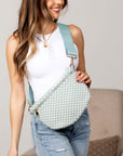 Layla Woven Checkered Crossbody Sling Bag