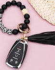 Silicone Color Block Print Key Ring Bracelet
