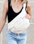London Oversized Canvas Crescent Sling