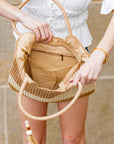 Valeria Two-Tone Straw Tote