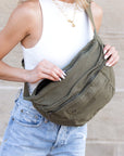London Oversized Canvas Crescent Sling
