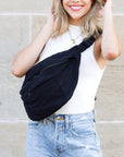 London Oversized Canvas Crescent Sling