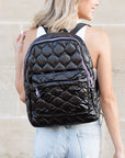Jade Metallic Puffer Backpack