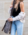 Colorblock Messenger Bag