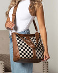 Vanessa Checkered Convertible Hobo Bag & Wristlet Set