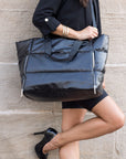 Metallic Puffer Tote