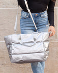 Metallic Puffer Tote