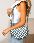 Olivia Nylon Check Foldover Crossbody