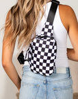 Kenzie Nylon Checkered Sling Bag