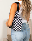 Kenzie Nylon Checkered Sling Bag