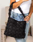 Maya Basket Weave Puffer Tote