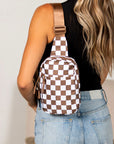 Kenzie Nylon Checkered Sling Bag