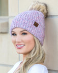 C.C® Cozy Marled Pom Beanie