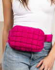Evyn Quilted Puffer Sling Crossbody Belt Bum Fanny Waist Bag