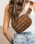Evyn Quilted Puffer Sling Crossbody Belt Bum Fanny Waist Bag