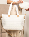 Mila Quilted Traveler Tote with Mini Clutch