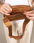 Alva Mixed Media Check Sling Crossbody Belt Bum Fanny Waist Bag