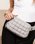 Evyn Quilted Puffer Sling Crossbody Belt Bum Fanny Waist Bag