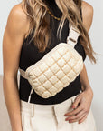 Evyn Quilted Puffer Sling Crossbody Belt Bum Fanny Waist Bag