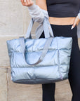 Metallic Puffer Tote